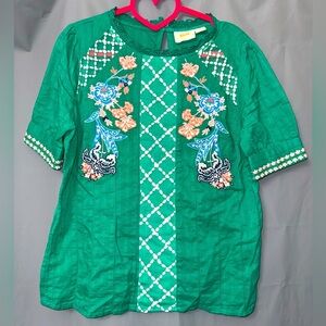 Maeve By Anthropology Embroidered Top Size 4